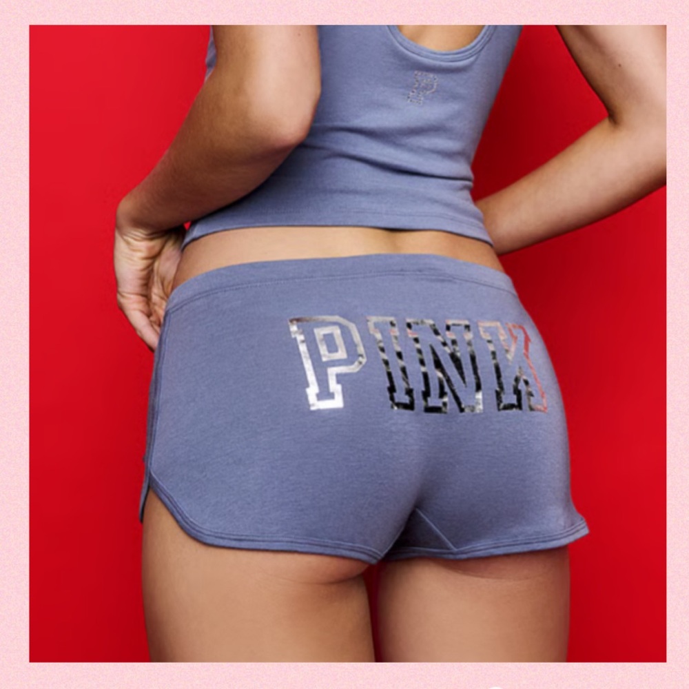PINK VICTORIA’S SECRET Cotton Dorm Boyshort Dusty Iris Foil ✨LIMITED EDITION✨ S